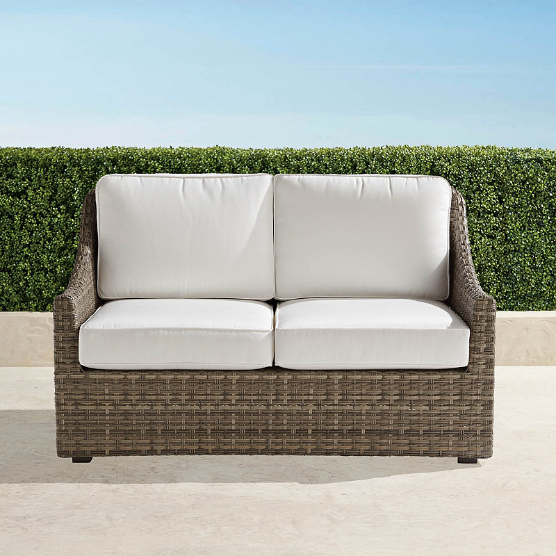 Frontgate Ashby Loveseat With Cushions In Putty Finish