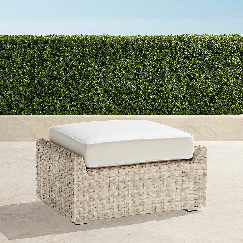 Frontgate Ashby Ottoman With Cushion In Shell Finish