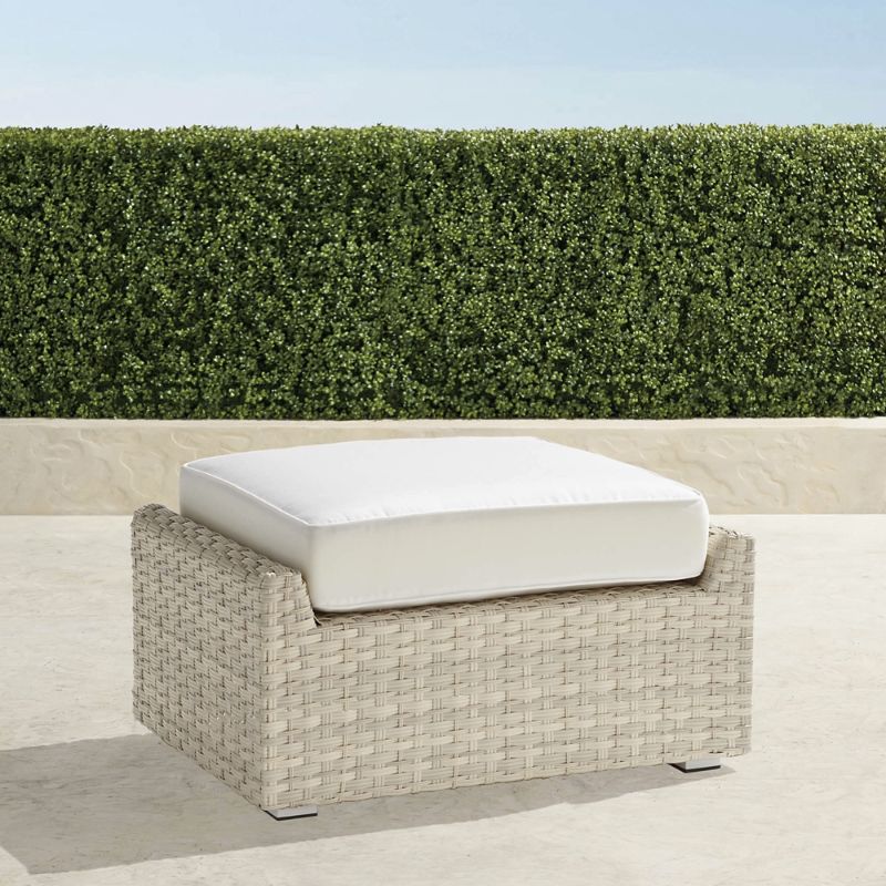 Frontgate Ashby Ottoman With Cushion In Shell Finish