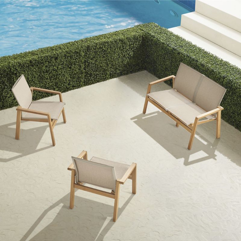 Frontgate Newport 3-pc. Loveseat Set In Natural Teak