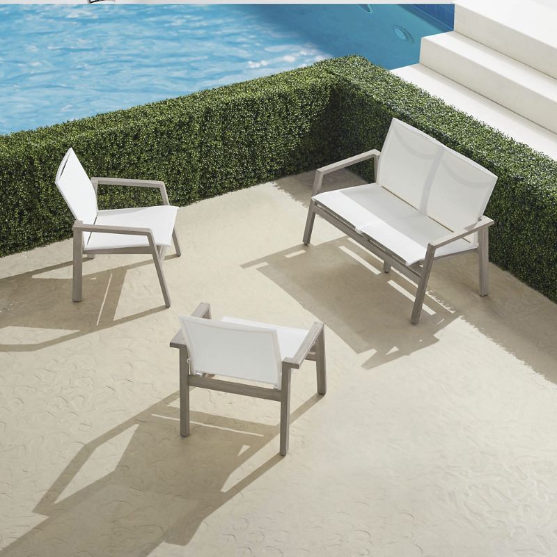 Frontgate Newport 3-pc. Teak Loveseat Set