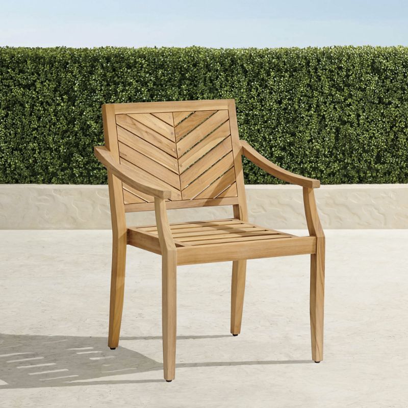Frontgate Set Of 2 Westport Teak Dining Armchairs In Natural