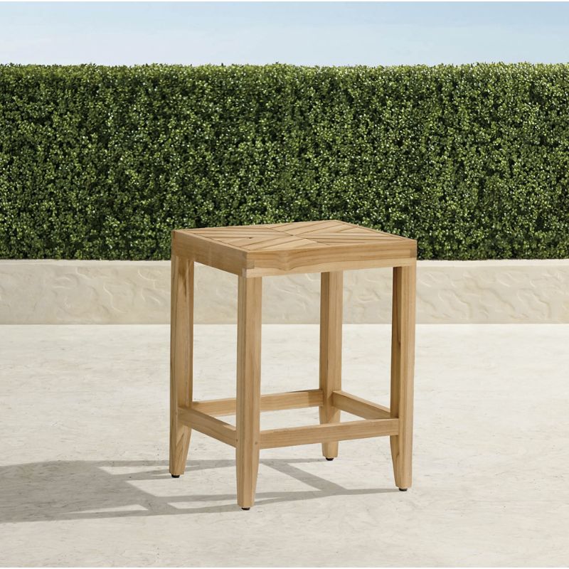 Frontgate Westport Teak Counter Stool In Natural