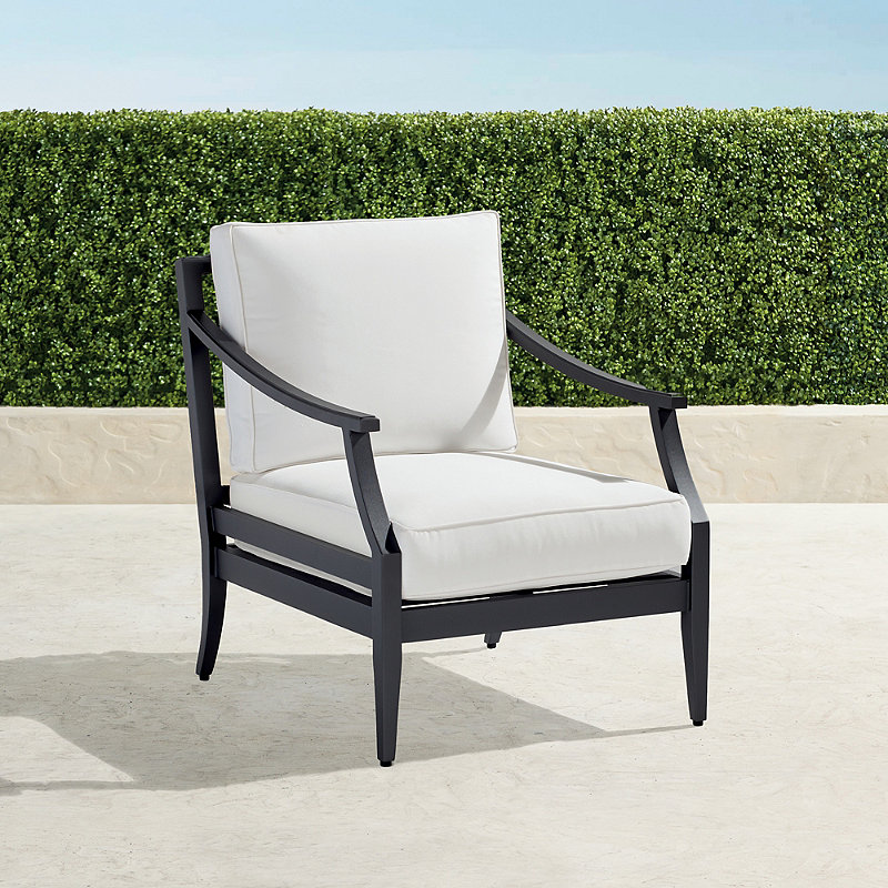 Frontgate Trelon Aluminum Lounge Chair In Matte Black Finish