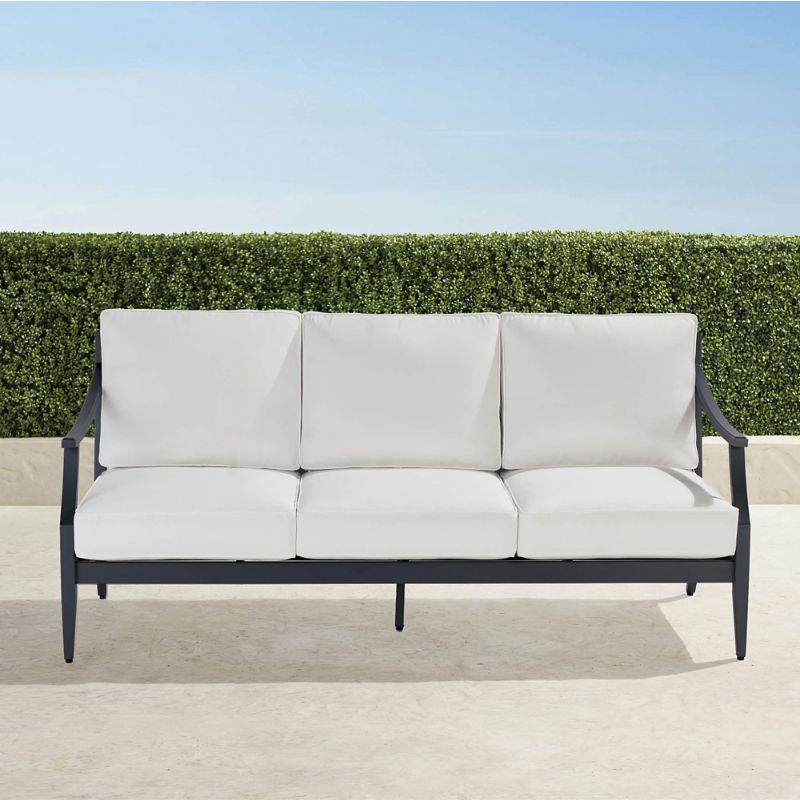Frontgate Trelon Aluminum Sofa In Matte Black Finish