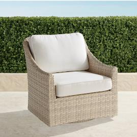 Ashby Swivel Lounge Chair with Cushions in Shell