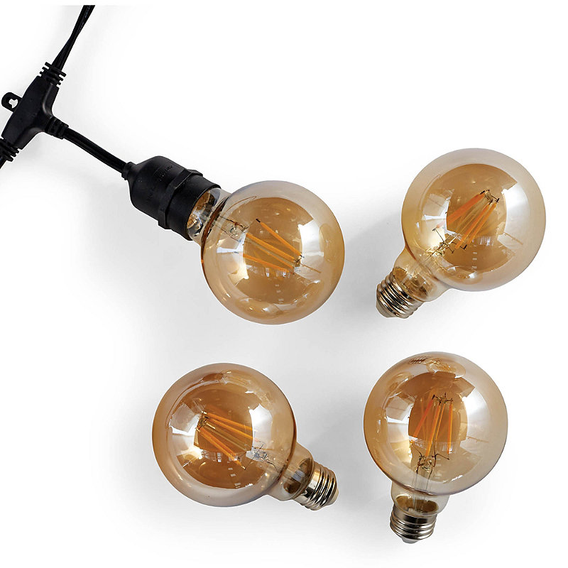 Set of 4 Classic Warm Glow Commercial Edison Light Bulbs