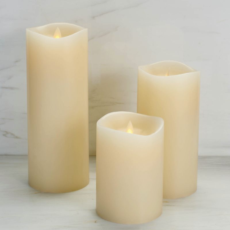Frontgate Flameless Wax Pillar Candles