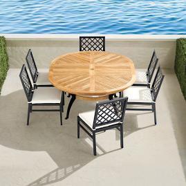 Bowery 7-pc. Round Dining Set in Aluminum