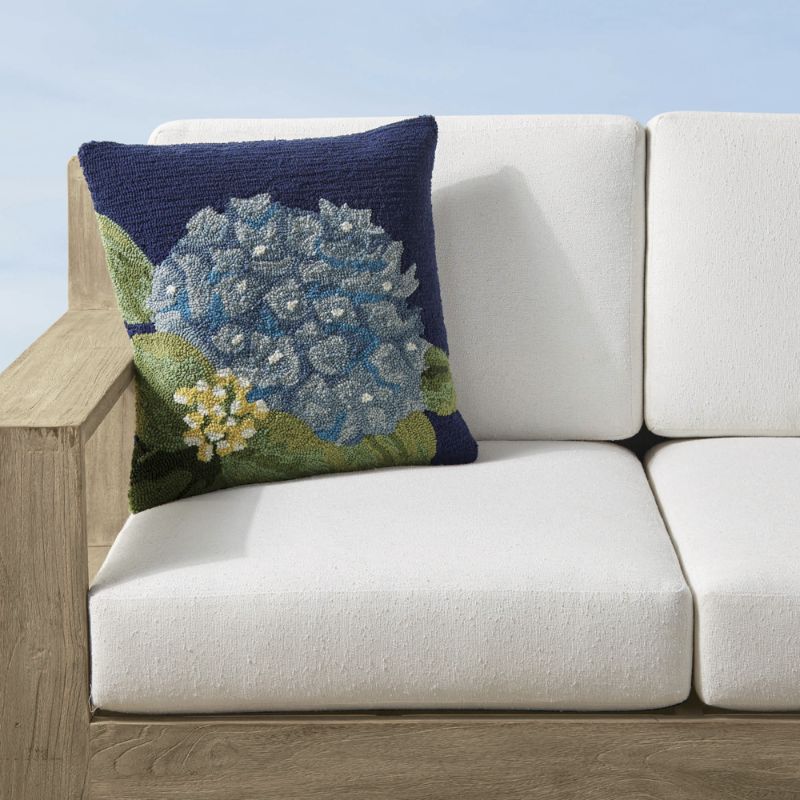 Frontgate Tufted Flowers Pillow Covers In Blue
