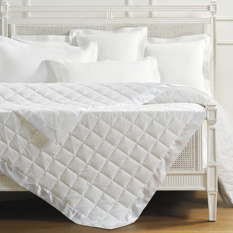Frontgate Quilted Washable Down Blanket In White