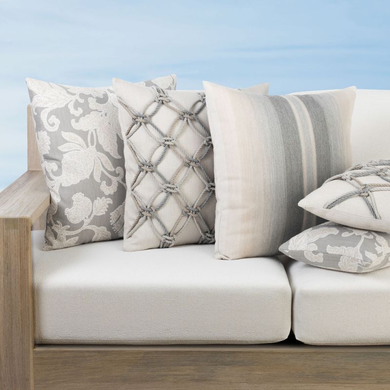 Frontgate Mariner Indoor/outdoor Pillow Collection By Elaine Smith In Ombre Grigio