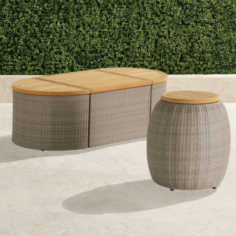 Frontgate Asher Wicker Storage Tailored Covers In Sand