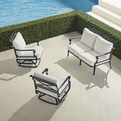 Carlisle 3-pc. Loveseat Swivel Set in Onyx Aluminum