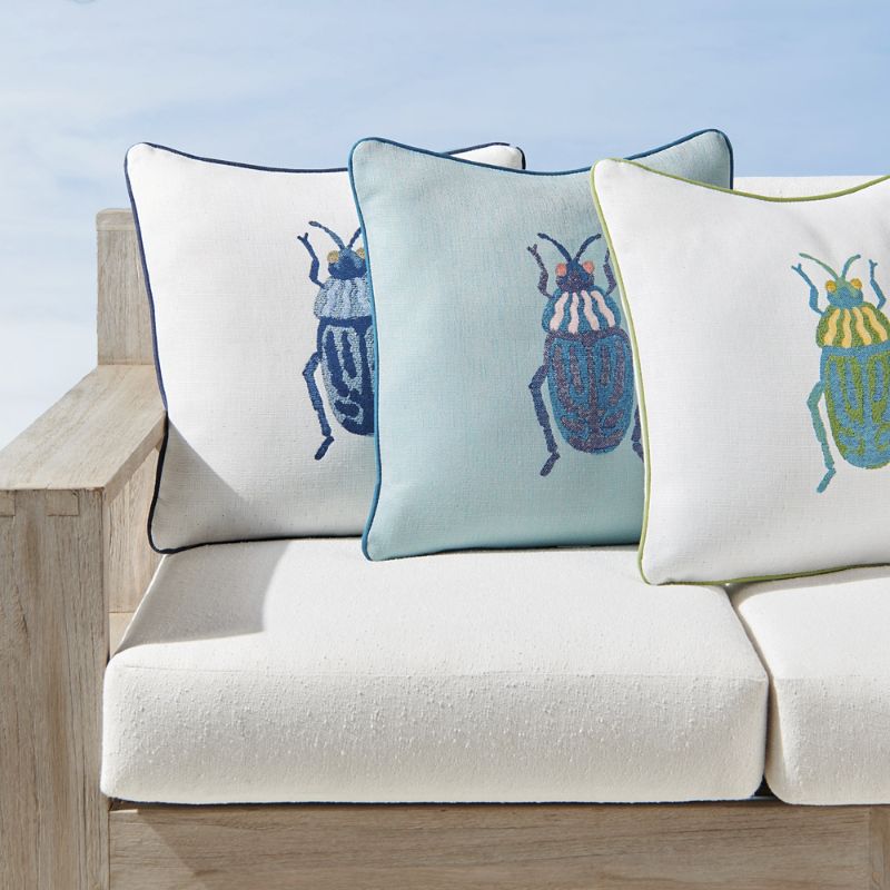 Frontgate Louka Beetle Indoor/outdoor Pillow In Blue