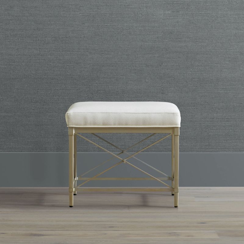 Frontgate Jules Rectangular Vanity Stool In Matte Gunmetal