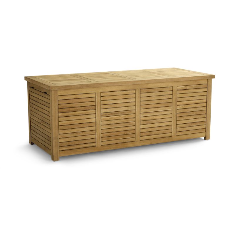 Frontgate Teak Storage Chest Tailored Covers In Gray