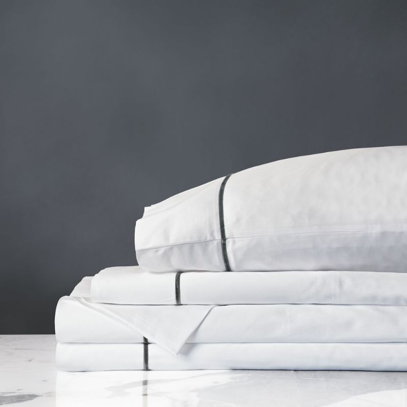 Frontgate Linea Velvet Ribbon Sheet Set By Eastern Accents In Off-white ...