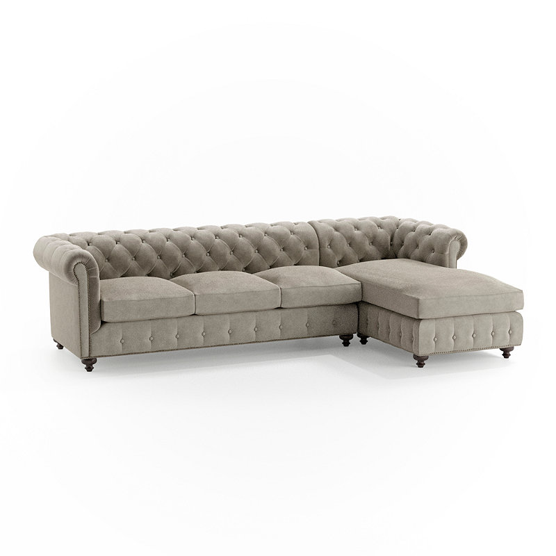 Barrow Chesterfield 2-pc. Right Arm Facing Chaise/Sofa Sectional