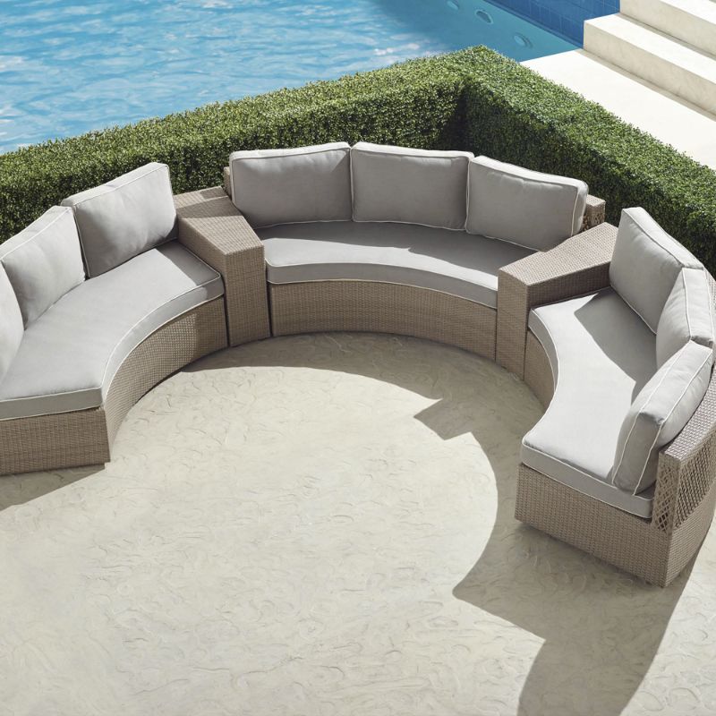 Frontgate Pasadena Ii 5-pc. Modular Sofa Set In Dove Finish