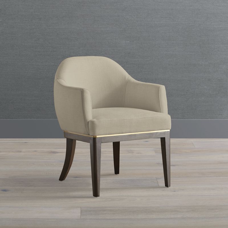 Frontgate Blanchett Dining Chair In Canyon Gray,olive Velvet