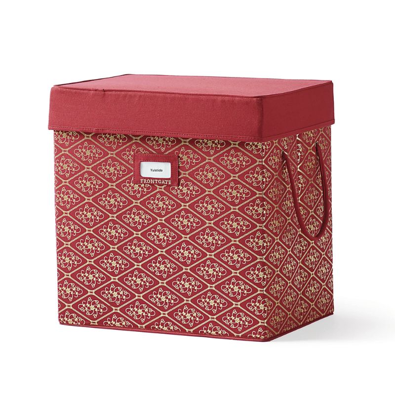 Frontgate Deluxe Oversized Ornament Storage Chest In Red