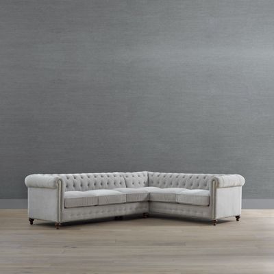 Logan Chesterfield 2-pc. Left Arm Facing Sofa Sectional