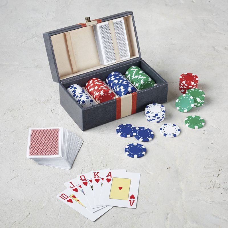 Frontgate Leather Tabletop Poker Set