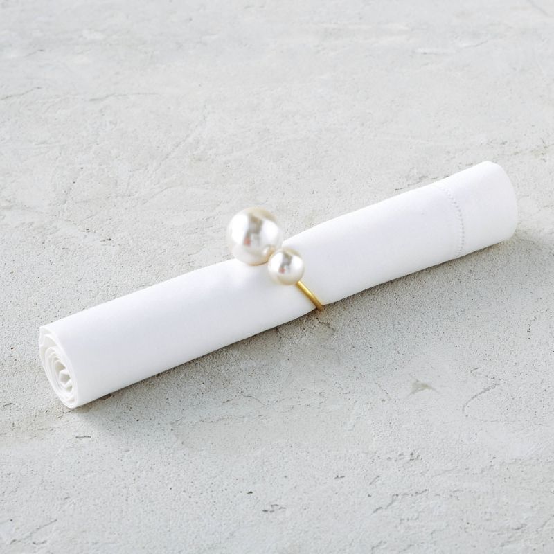 Frontgate Set Of 4 Pearl Napkin Rings