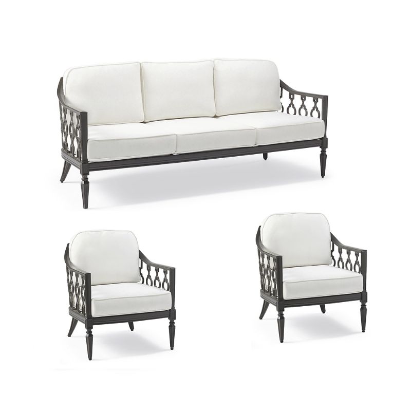 Frontgate Avery 3-pc. Sofa Set With Two Lounge Chairs In Slate Aluminum