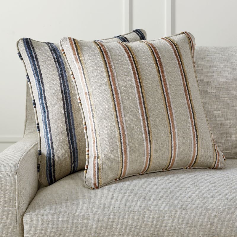 Frontgate Miles Stripe Decorative Pillow Cover In Ocean