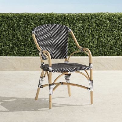 French Cafe Rattan Armchairs, Set of Two