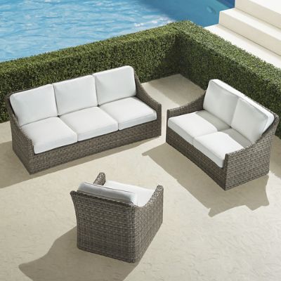 Ashby 3-pc. Sofa Swivel Set In Putty Wicker