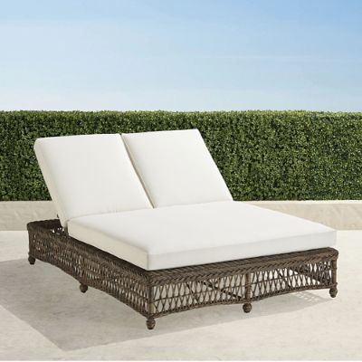 Hampton Double Chaise in Driftwood Wicker