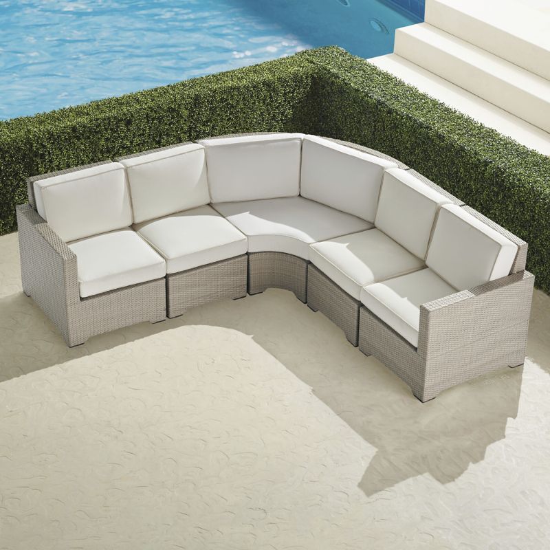 Frontgate Small Palermo 5-pc. Curved Modular Set In Dove Finish