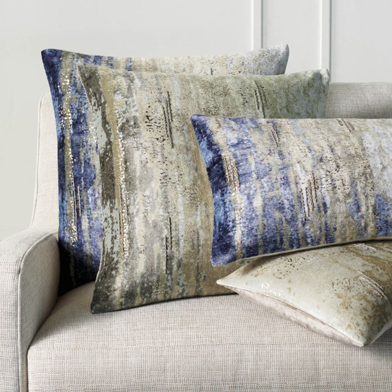 Frontgate Evie Velvet Decorative Pillow Cover In Blue