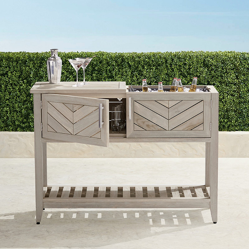 Westport Console with Beverage Tub in Weathered