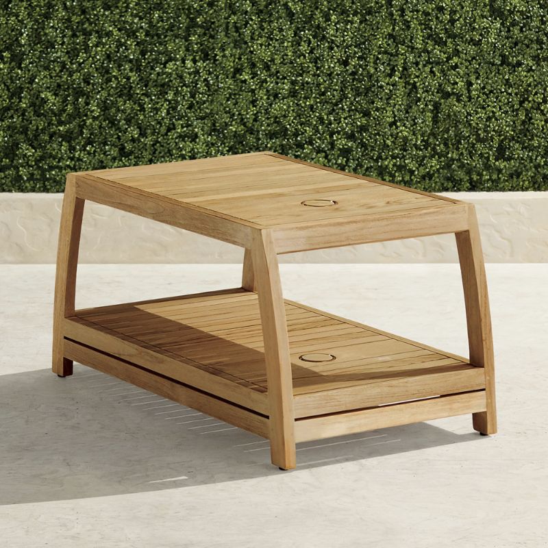 Frontgate Newport Chaise Table In Natural Teak