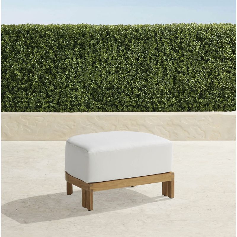 Frontgate Porticello Ottoman In Natural Teak