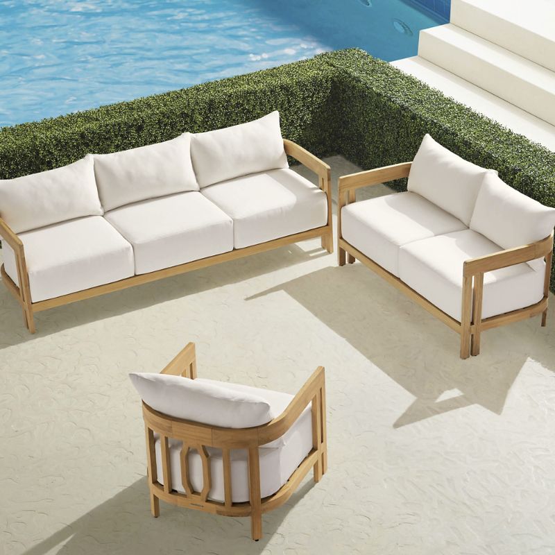 Frontgate Porticello 3-pc. Sofa Set In Natural Teak