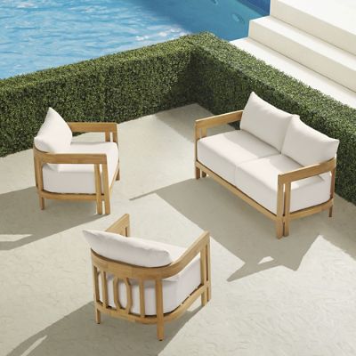 Porticello 3-pc. Loveseat Set in Natural Teak