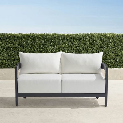 Porticello Loveseat in Matte Black Aluminum