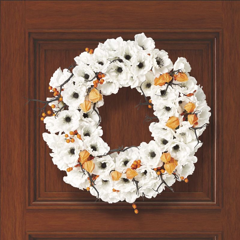 FRONTGATE ANEMONE LANTERN WREATH 