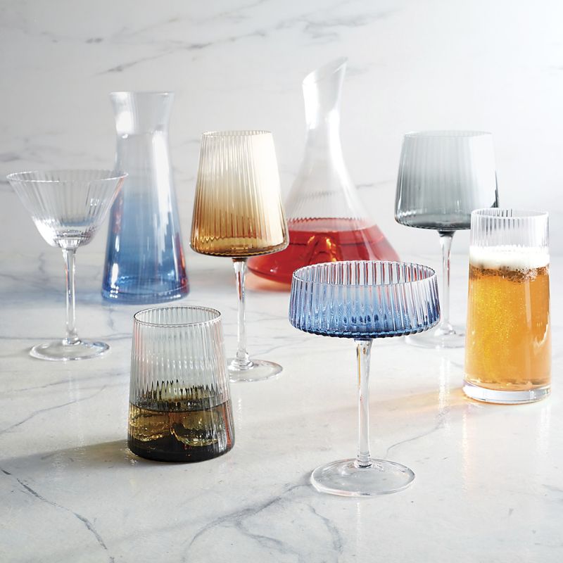 Set of 2 Empire Glasses - Blue, Blue Highball Tumblers - Frontgate