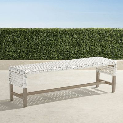 Tapered Wicker Storage Bench with UV Resistant Weave Dry Interior Liner