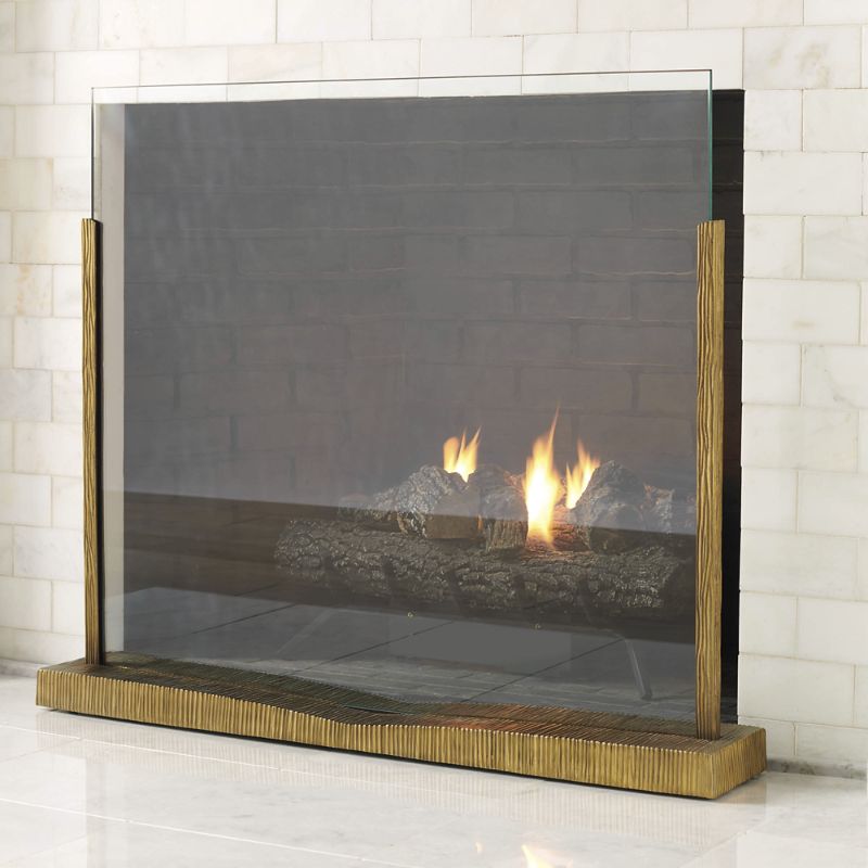 Frontgate Foster Fireplace Screen In Brown | ModeSens