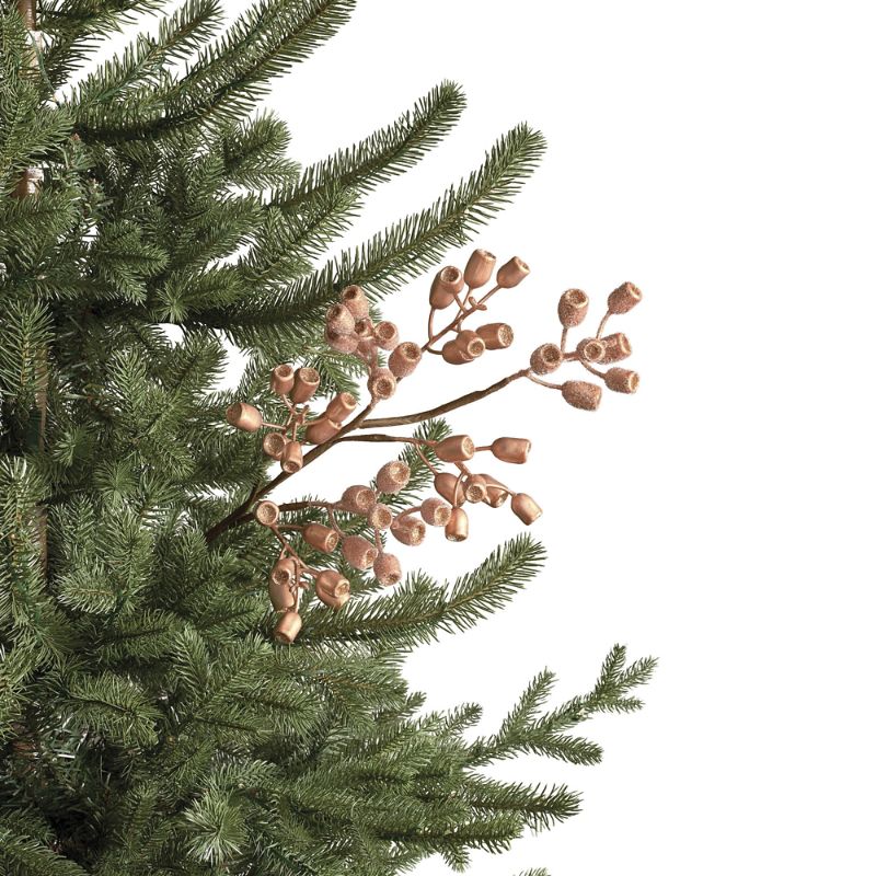 Frontgate Set Of 6 Glitter Metallic Yew Berry Stems In Blue