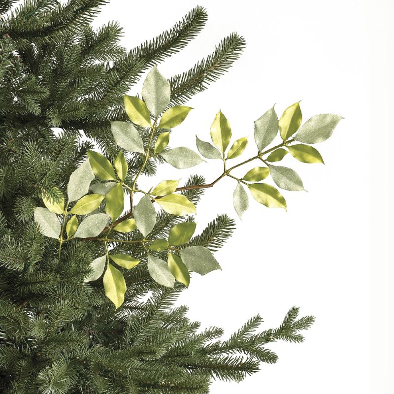 Frontgate Set Of 6 Glitter Ash Leaf Stems