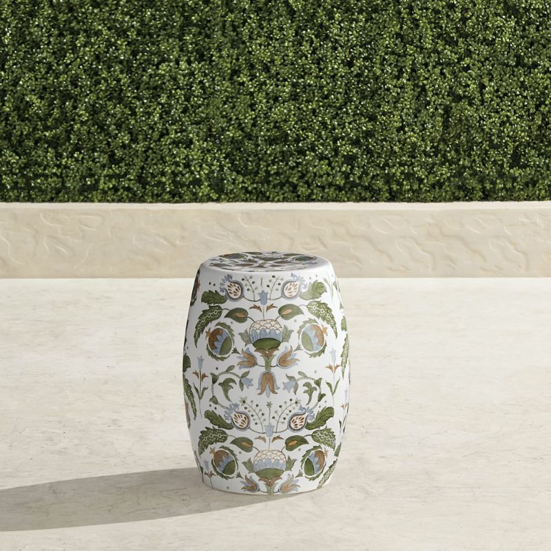 Frontgate Melograna Handpainted Accent Stool