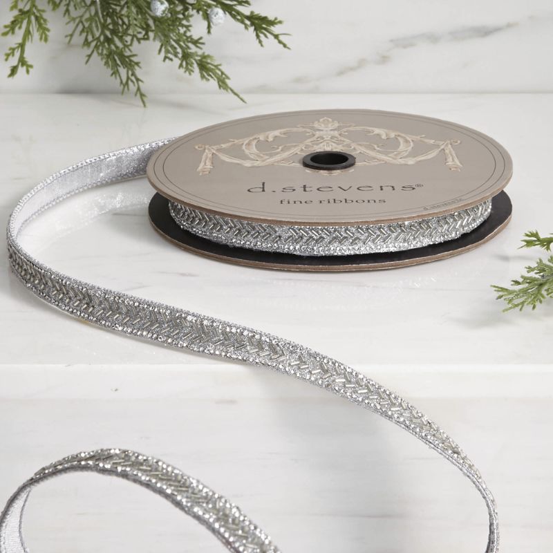 FRONTGATE PLATINUM BEADED CHEVRON RIBBON 